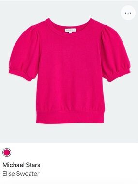 Michael Stars Hot Pink Puff-Sleeve Kids Sweater